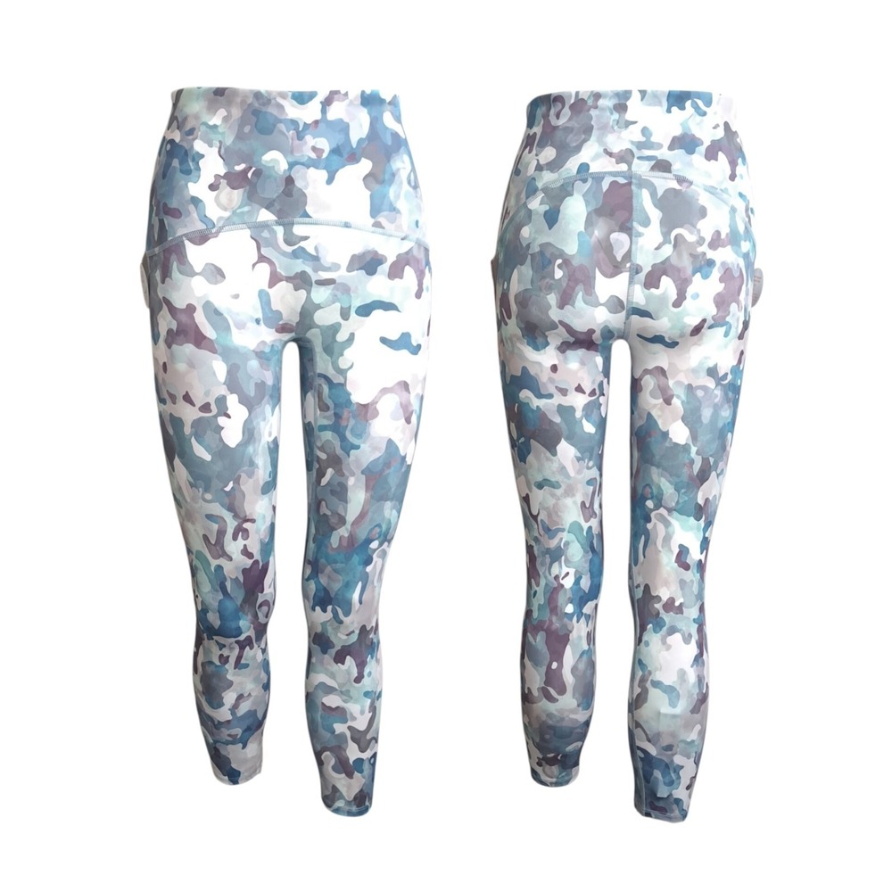 SPANX Booty Boost Painted Camo Pink Multi Active Printed ⅞‎ Leggings Size XL
